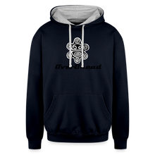Load image into Gallery viewer, White Hoodie Sol Taino OverDhead - navy/heather gray