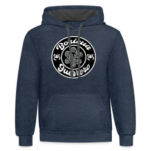 Boricua Guerrero Hoodie - indigo heather/asphalt