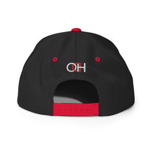 Negro & Rojo al Relieve Snapback Hat