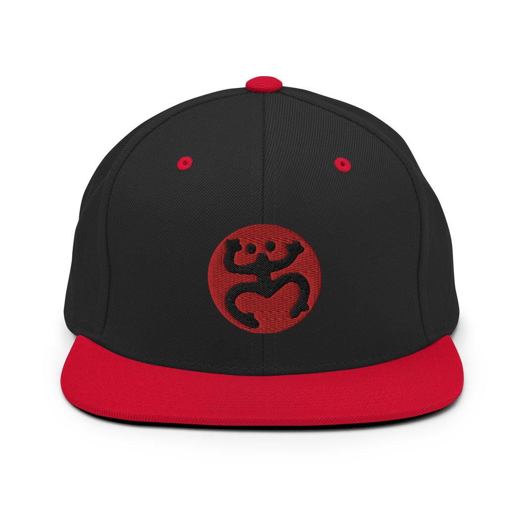 Negro & Rojo al Relieve Snapback Hat