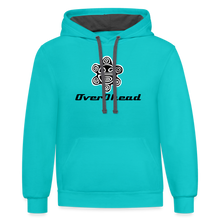 Load image into Gallery viewer, White Hoodie Sol Taino OverDhead - scuba blue/asphalt