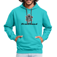 Load image into Gallery viewer, White Hoodie Sol Taino OverDhead - scuba blue/asphalt