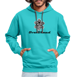 White Hoodie Sol Taino OverDhead - scuba blue/asphalt