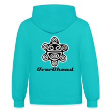 Load image into Gallery viewer, White Hoodie Sol Taino OverDhead - scuba blue/asphalt