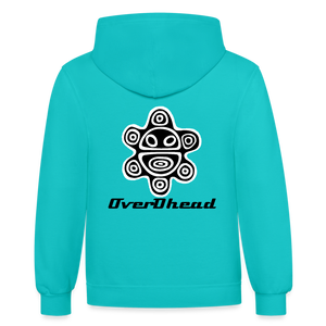 White Hoodie Sol Taino OverDhead - scuba blue/asphalt